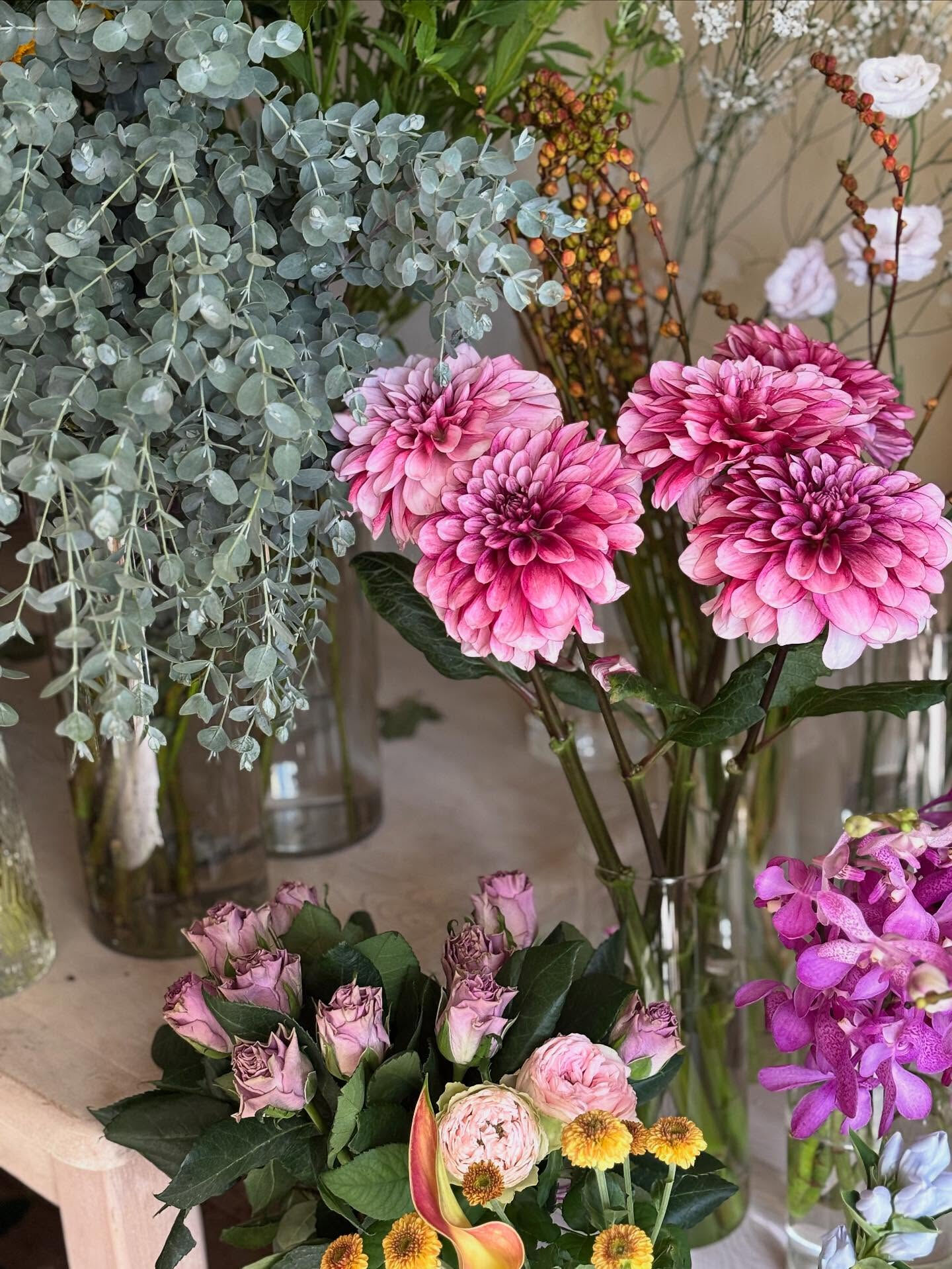 切り花、秋色のものがいろいろ入荷しています🍂