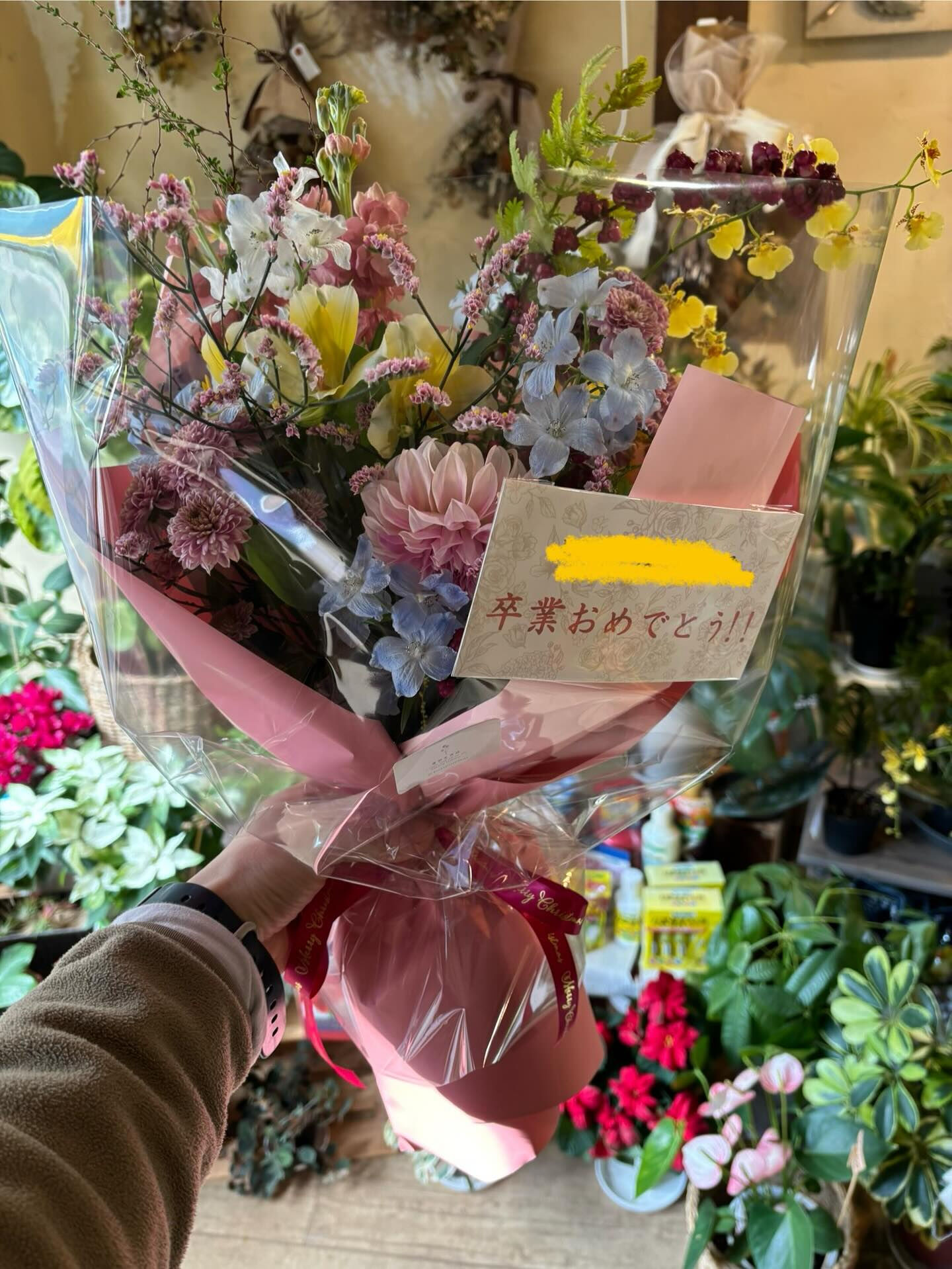 卒業式の花、ご注文いただきました🌸